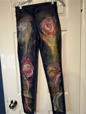 Daniela Corte Waxed Custom Hand-Painted Skinny Jeans Unique Original